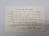 Original seddel man kunne købe lige efter krigen, og hermed støtte op om et frikorps Danmark mindested