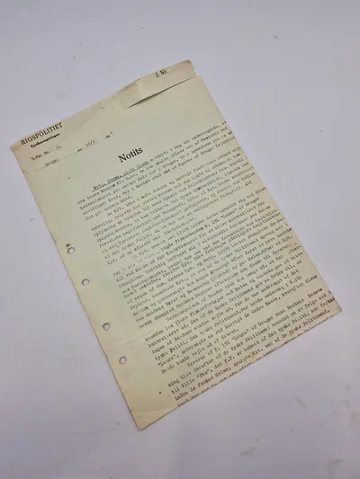 Original dansk afhørings rapport fra 1944