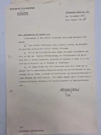 Original politi cirkulære fra 1943