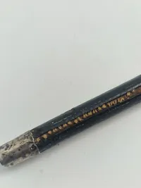 Original Engelsk Første verdenskrig, Swagger Stick med hoved af Sterlingsølv fra The Rifle Brigade (The Prince Consort's Own) sølvstemplet Birmingham 1917