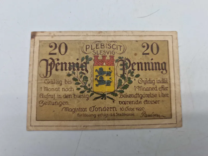 Original nødseddel -Tønder kommune