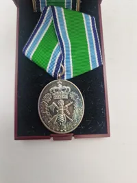 Originalt HJV anciennitetstegn af sterlingsølv