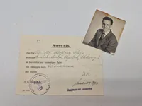 Originalt tysk Ausweis på dansk politimand + billede af manden