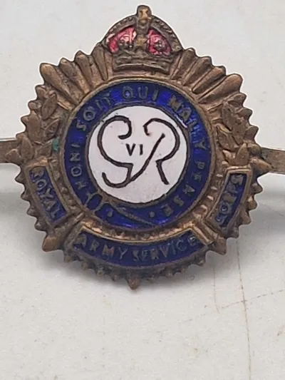 Original ww2 WW2 British Royal Army Service Corps pin