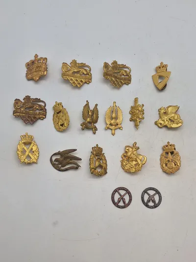 Lot danske regiments mærker mm.