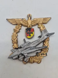 Stort originalt veteranmærke (tysk JU88)