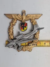 Stort originalt veteranmærke (tysk JU88)