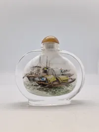 Original håndmalet kinesisk snuffbottle - 20 århundrede