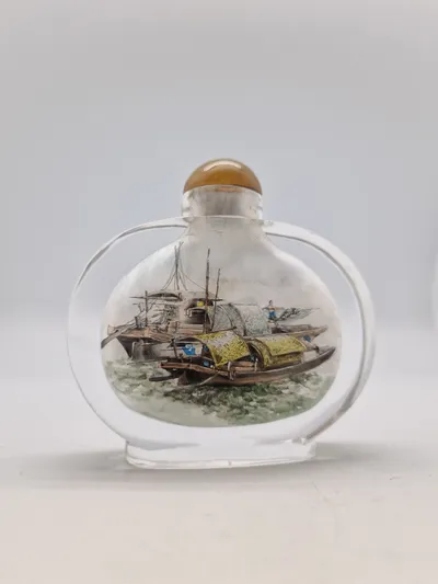 Original håndmalet kinesisk snuffbottle - 20 århundrede