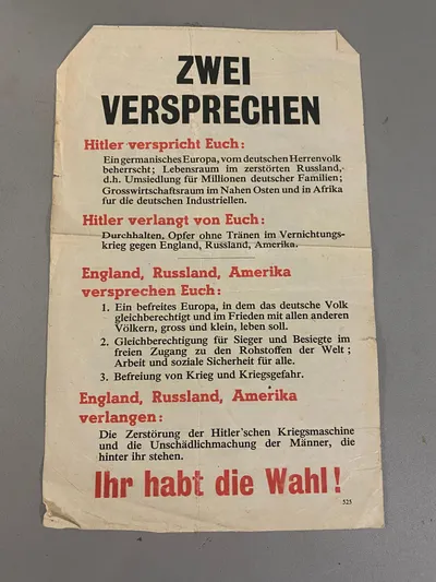 Originalt amerikansk antinazistisk flyveblad