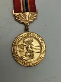 Original Medal For The CONSTRUCTION OF THE MAIN GAS PIPELINE.  (AID CMEA)