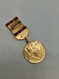 Original Medal For The CONSTRUCTION OF THE MAIN GAS PIPELINE.  (AID CMEA)