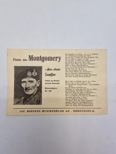 Originalt postkort med viser om Montgomery