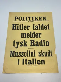 Sjælden original dansk spiseseddel