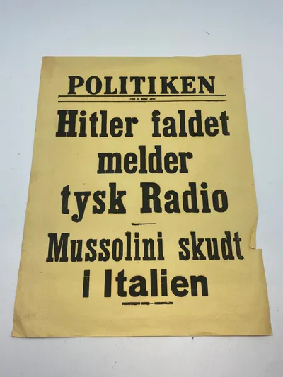 Sjælden original dansk spiseseddel