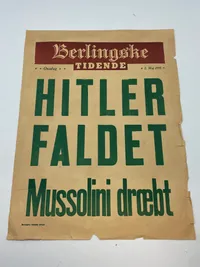 Sjælden original dansk spiseseddel