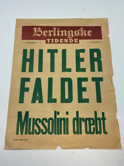 Sjælden original dansk spiseseddel