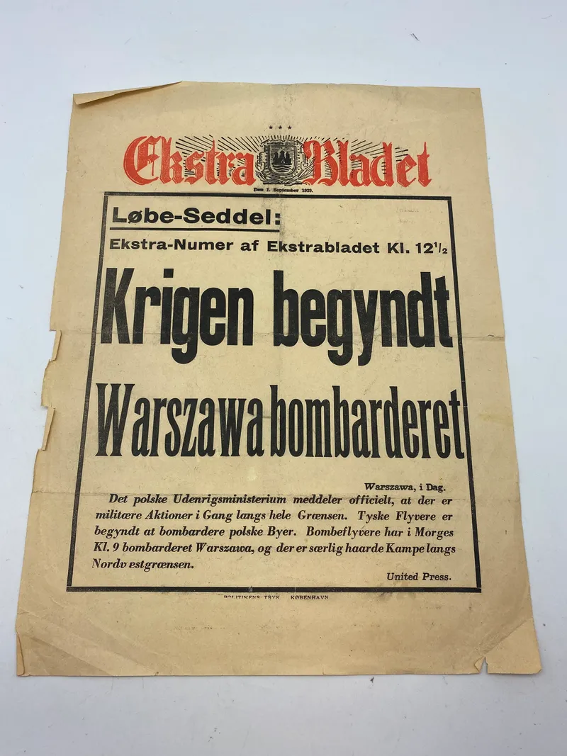 Original dansk spiseseddel