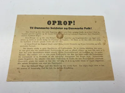 Originalt tysk Oprop! Nedkastet over Danmark 9 april 1940