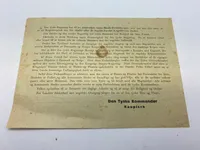 Originalt tysk Oprop! Nedkastet over Danmark 9 april 1940