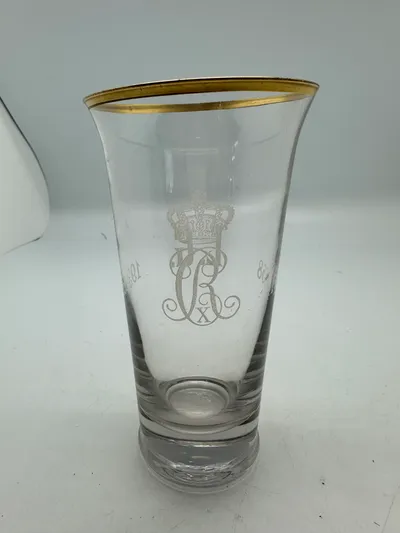 Originalt fejlfrit livgardens glas fra jubilæum i 1933