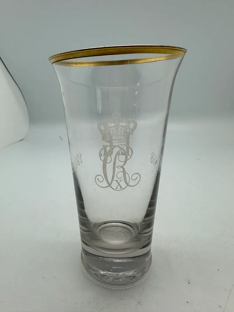 Originalt fejlfrit livgardens glas fra jubilæum i 1933