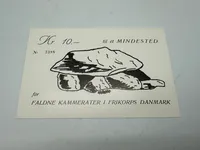 Original 10 kr donations seddel fra Frikorps Danmarks mindehøj, sjælden