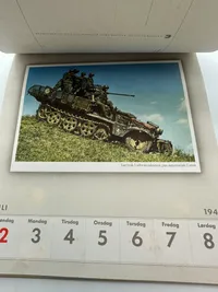 Original komplet Dansk sproget Wehrmacht postkort kallender fra 1944, sjældent set med alle ugerne