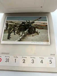 Original komplet Dansk sproget Wehrmacht postkort kallender fra 1944, sjældent set med alle ugerne
