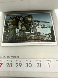 Original komplet Dansk sproget Wehrmacht postkort kallender fra 1944, sjældent set med alle ugerne