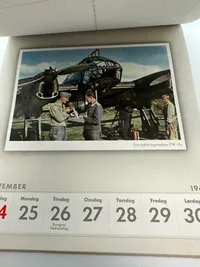 Original komplet Dansk sproget Wehrmacht postkort kallender fra 1944, sjældent set med alle ugerne