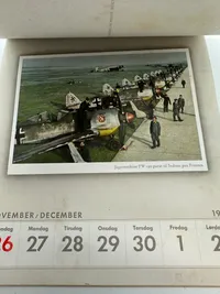 Original komplet Dansk sproget Wehrmacht postkort kallender fra 1944, sjældent set med alle ugerne