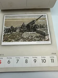 Original komplet Dansk sproget Wehrmacht postkort kallender fra 1944, sjældent set med alle ugerne