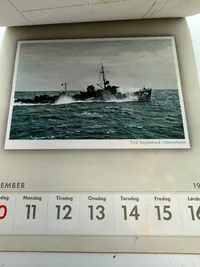 Original komplet Dansk sproget Wehrmacht postkort kallender fra 1944, sjældent set med alle ugerne
