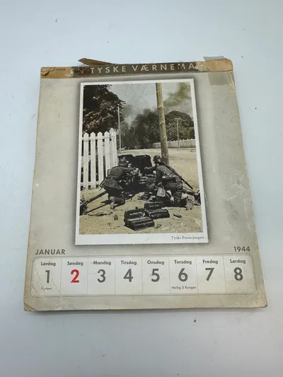 Original komplet Dansk sproget Wehrmacht postkort kallender fra 1944, sjældent set med alle ugerne