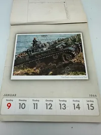 Original komplet Dansk sproget Wehrmacht postkort kallender fra 1944, sjældent set med alle ugerne