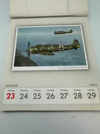 Original komplet Dansk sproget Wehrmacht postkort kallender fra 1944, sjældent set med alle ugerne