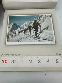 Original komplet Dansk sproget Wehrmacht postkort kallender fra 1944, sjældent set med alle ugerne