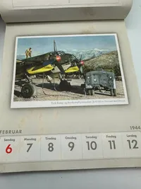 Original komplet Dansk sproget Wehrmacht postkort kallender fra 1944, sjældent set med alle ugerne
