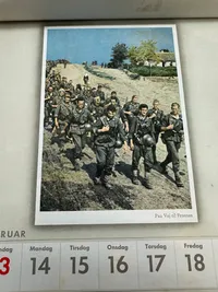 Original komplet Dansk sproget Wehrmacht postkort kallender fra 1944, sjældent set med alle ugerne
