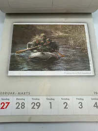 Original komplet Dansk sproget Wehrmacht postkort kallender fra 1944, sjældent set med alle ugerne