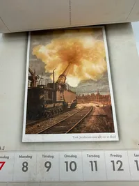 Original komplet Dansk sproget Wehrmacht postkort kallender fra 1944, sjældent set med alle ugerne