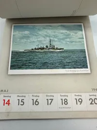 Original komplet Dansk sproget Wehrmacht postkort kallender fra 1944, sjældent set med alle ugerne