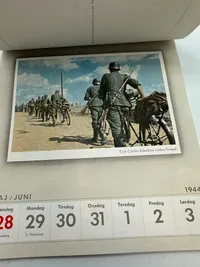 Original komplet Dansk sproget Wehrmacht postkort kallender fra 1944, sjældent set med alle ugerne