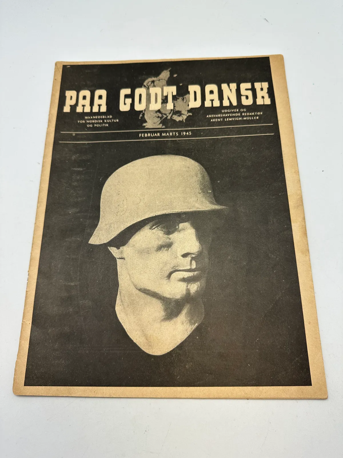 Originalt sjældent Nazistisk blad på godt Dansk Marts 1945