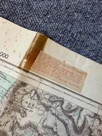 Originalt Tysk WW2 kort fra 1940 genbrugt efter krigen i Norge