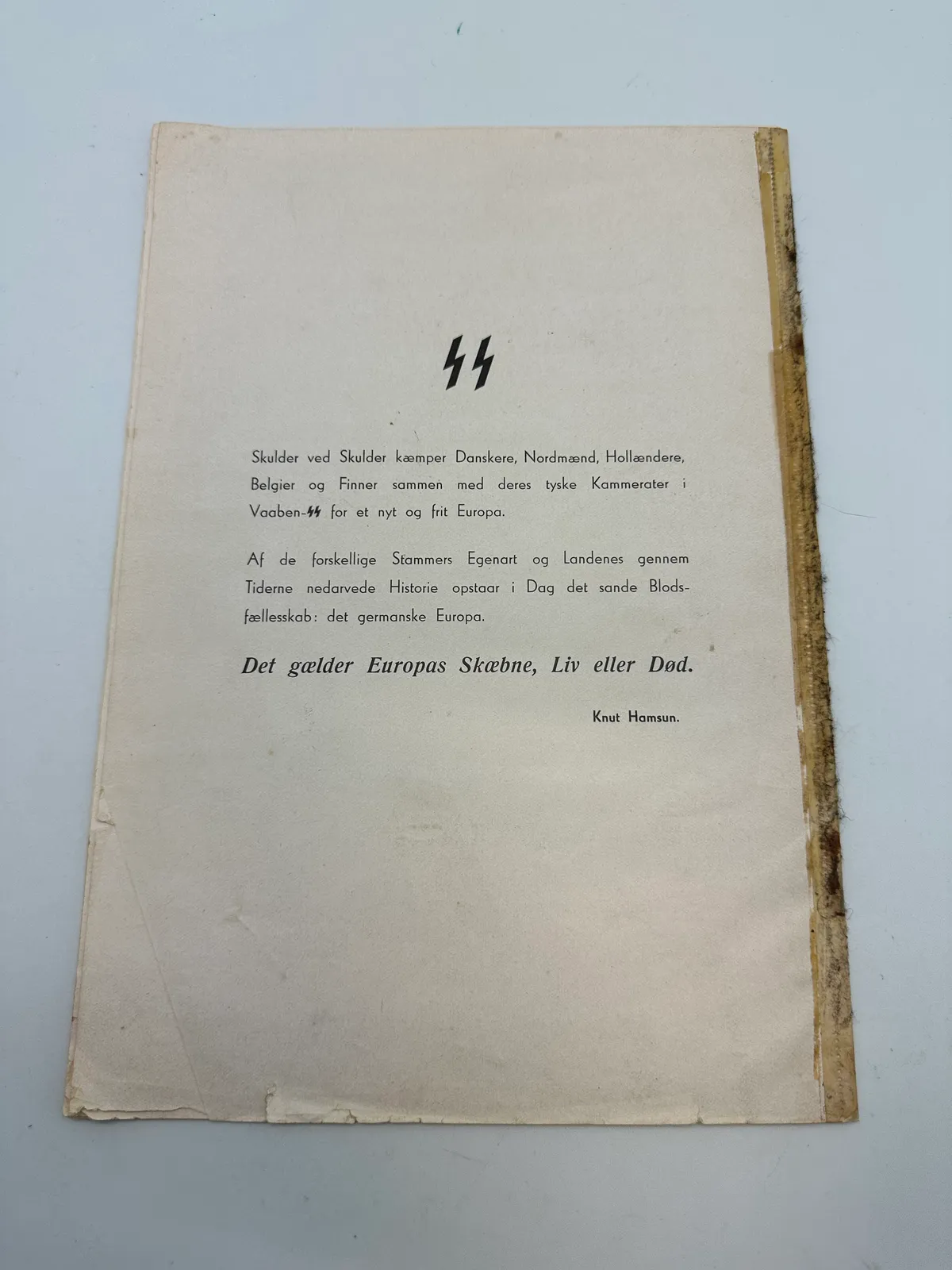 Original Dansk SS / Frikorps Danmark hvervehæfte, Sjælden