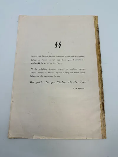 Original Dansk SS / Frikorps Danmark hvervehæfte, Sjælden