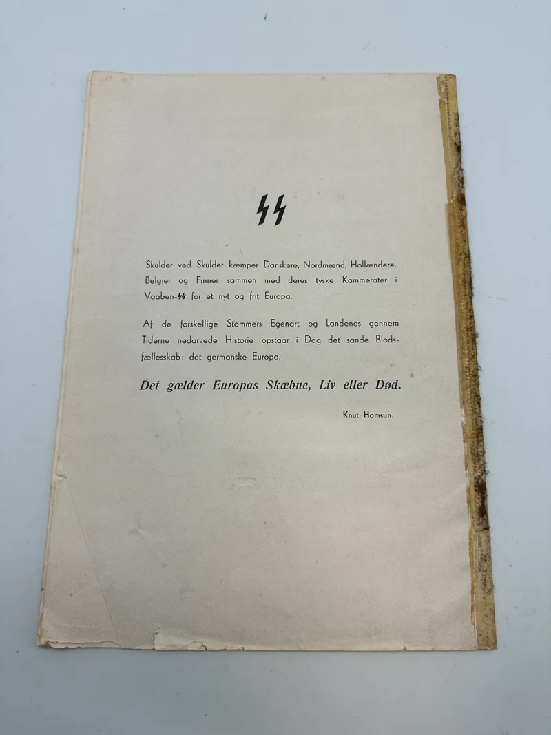 Original Dansk SS / Frikorps Danmark hvervehæfte, Sjælden