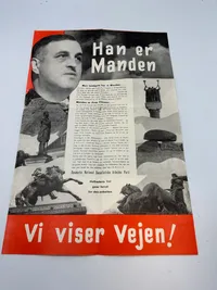 Original Dansk Nazistisk folder, Dannebrog i top
